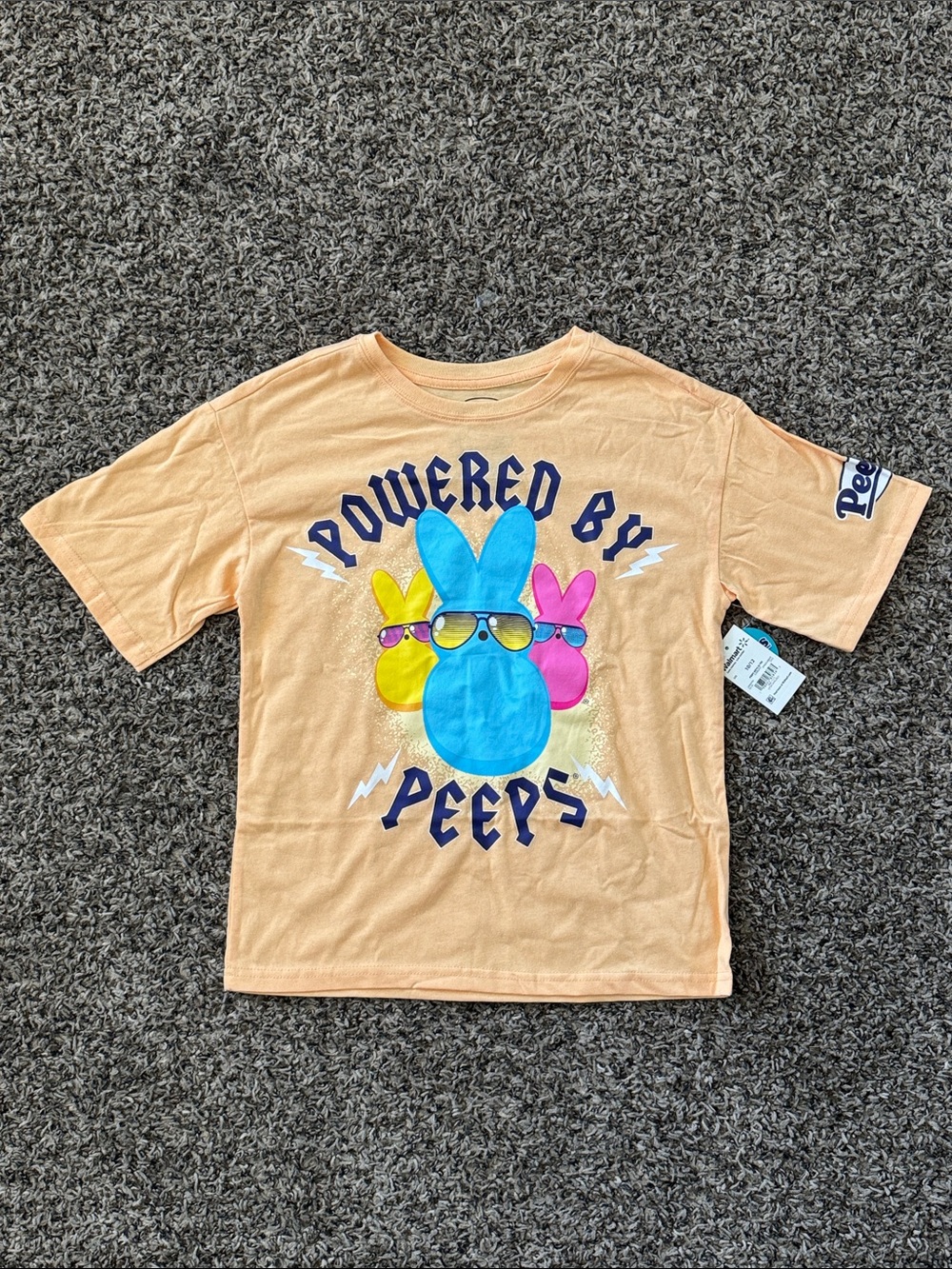 Peeps Graphic Peach Short Sleeve Kids Tee